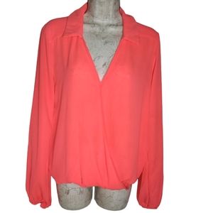 Hot Orange Blouse Size Medium